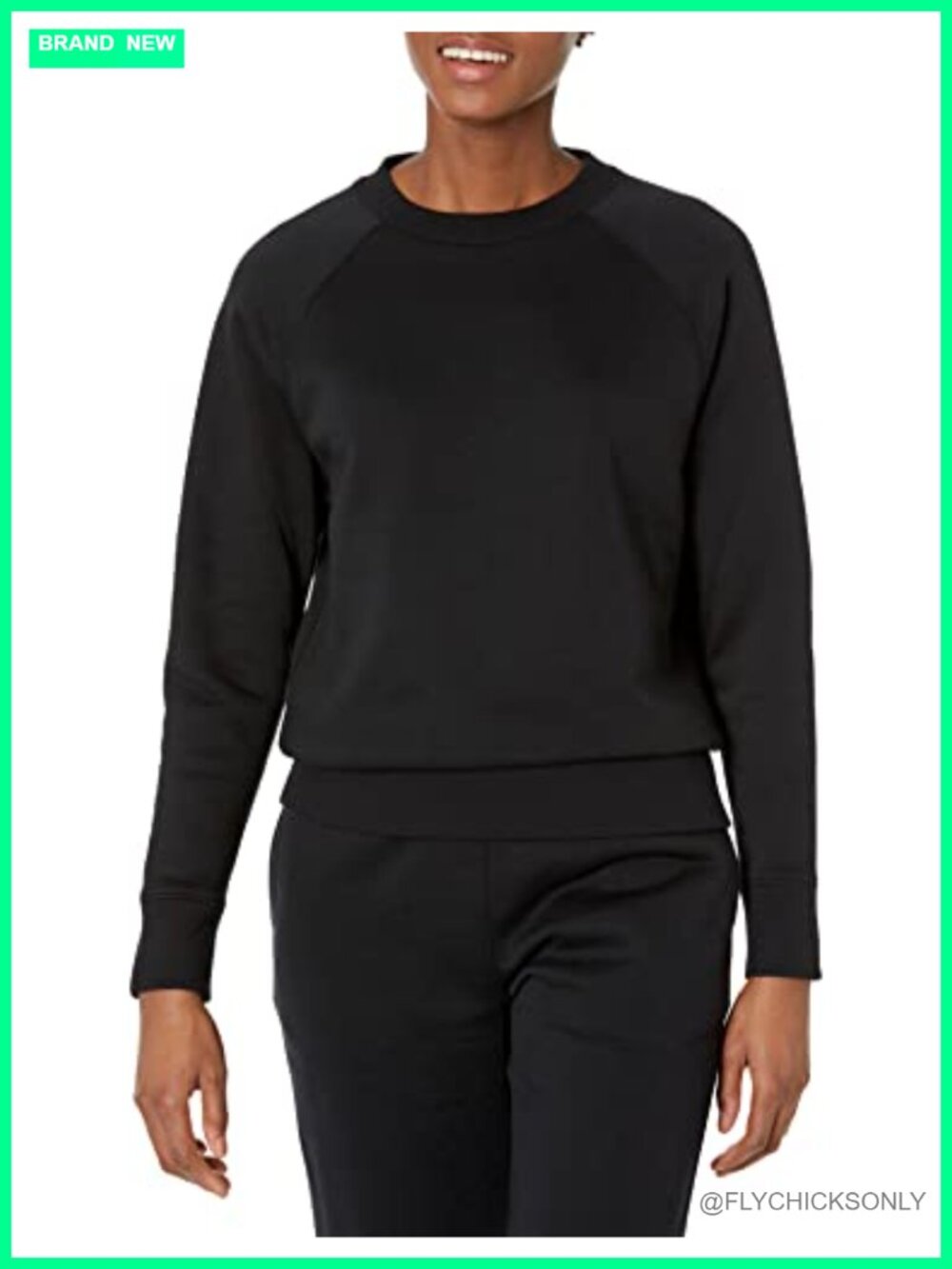 Relaxed Fit Crewneck Pullover Long Sleeve Sweatshirt with Rib Detail